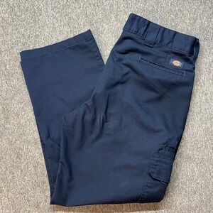 Dickies Flex Relaxed Straight Cargo Pants Mens 38x30 Navy Blue Work Trousers 130